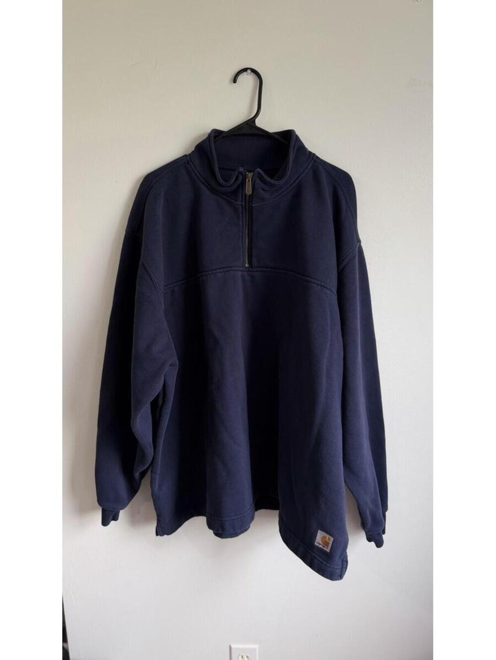 Vintage Navy Blue Carhartt 1/4 zip Pullover 3XL